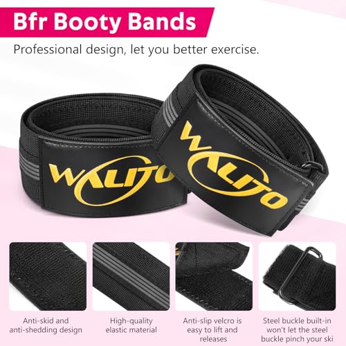 Booty Bands for Women Glutes - BFR Blood Flow Restriction Bands with Weekly Plan for Legs, Butt & Hip Building, Occlusion Bands for Workouts, Fabric Bands for Squat Butt & Thigh