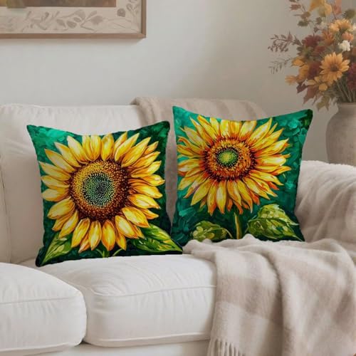 Housse coussin 70x70cm jaune en lin imperméable lot de 2 - 4