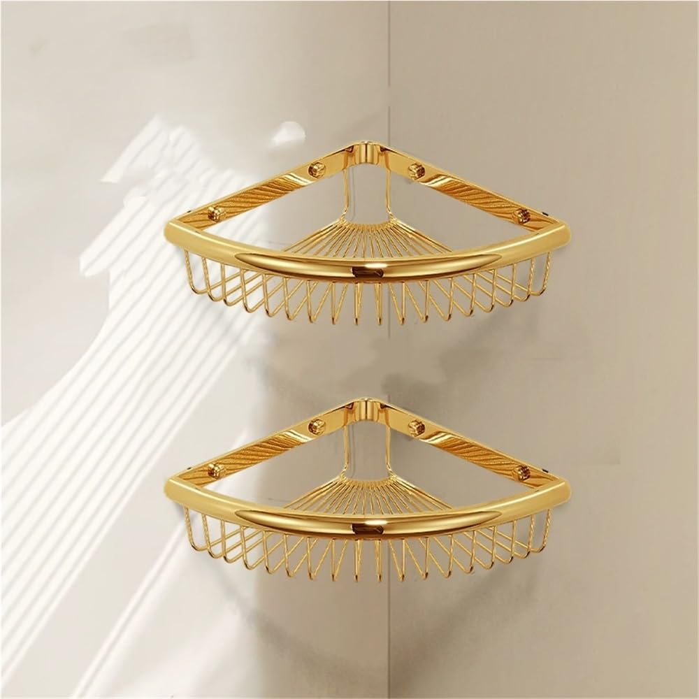 GHuBafy Corner Shower Caddy with Hooks 2-Tier Over the Sink Shelf Bathroom Organizer Wall Mounted Hanging Baskets for