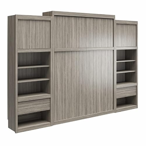 Signature Sleep Paramount Queen Wall Bed & 2 Side Cabinet Bundle In Gray Oak #TOP7