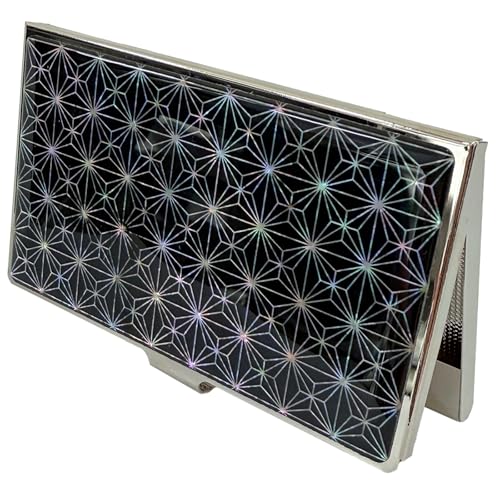 Image of Mother of Pearl Business Card Case Credit Id Name Holder Travel Wallet Art Painting Design Metal Stainless Steel Engraved Slim Purse Pocket Cash Money Wallet (N Mum Slim)