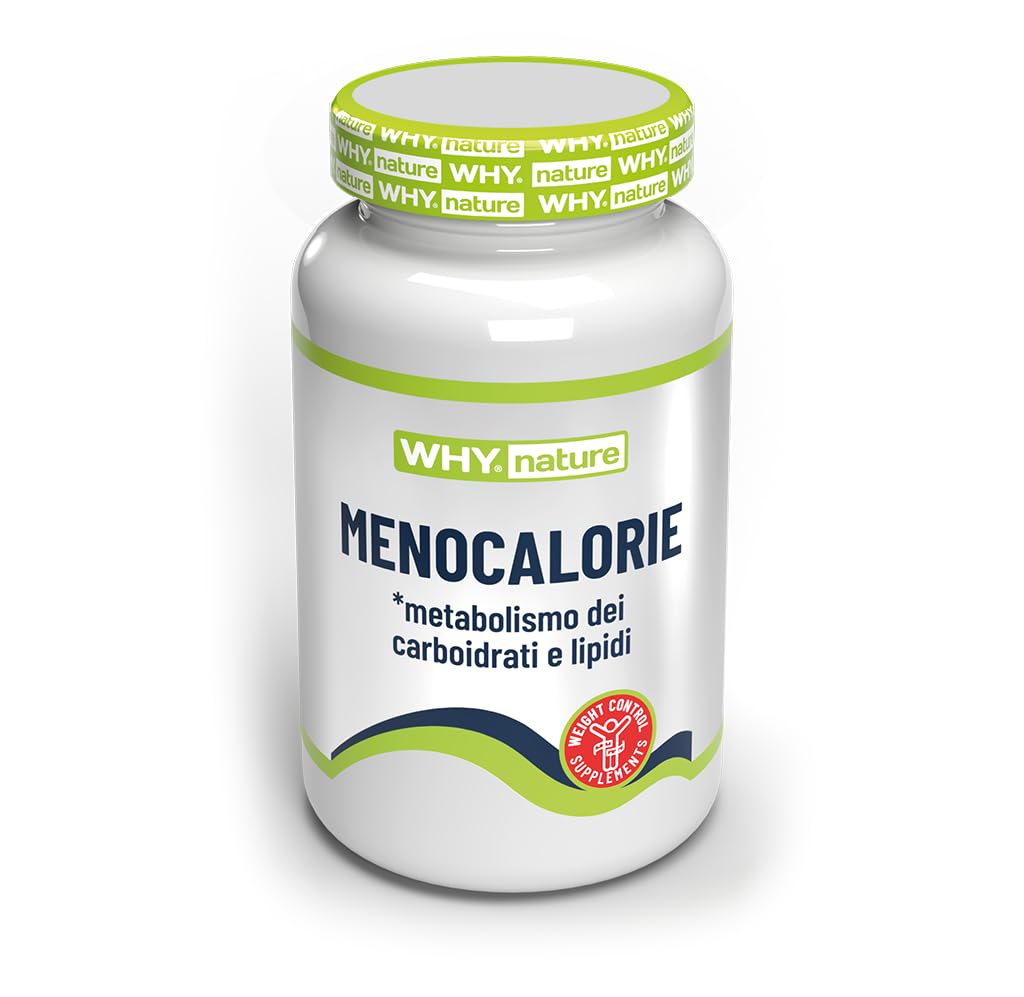 WHY NATURE MENOCALORIE - Integratori Alimentari Drenante - Integratore con Gymnema Sylvestre e Chitosano - Controllo della Glicemia e del Peso Corporeo - Senza Glutine - 60 cpr