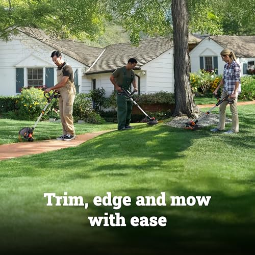 Image of WORX 3 in 1 Cordless String Trimmer /Lawn Edger /Mini Mower, 13 inch Electric Weed Wacker with Command Feed, 20V Weed Eater with Brushless Motor, 4.0 Ah Battery & Charger Included, WG173