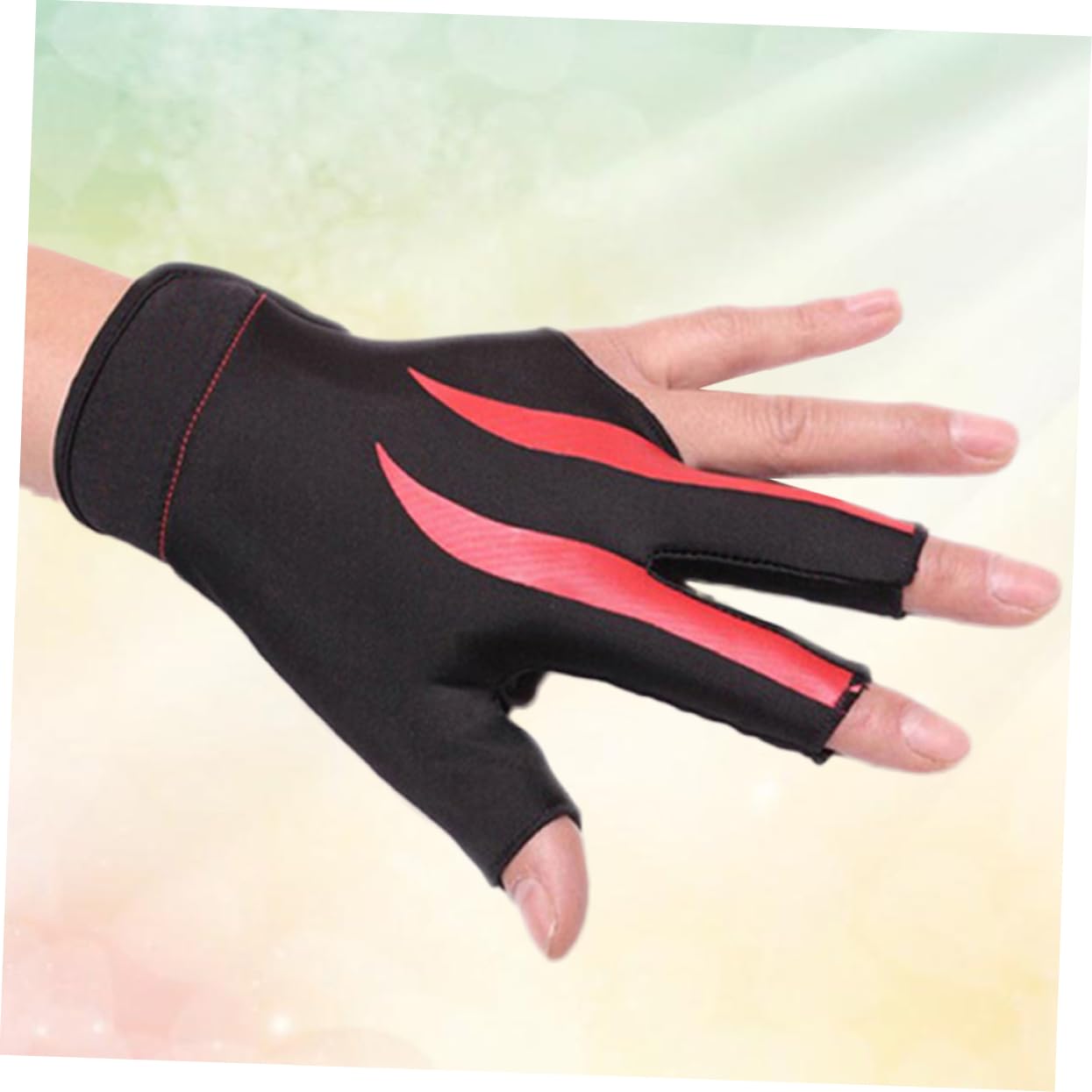 Abaodam Billiard Finger Glove for Snooker Pool Stretchable Left Hand Shooter Glove Red for Men Women Enhances Control No Chalk Needed Durable Material