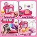 Cash Register Toy for Kids with Scanner, Calculator, Speaker, Play Money, Grocery Food, Pretend Play Learning Toy for Toddler