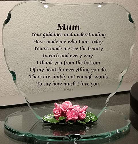 Glass Plaque Gift for Mum Beautiful Poem a Lovely Plaque, Which Makes a Really Thoughtful Gift for any occasion, Birthday, Mothers day, Wedding, Christmas etc,