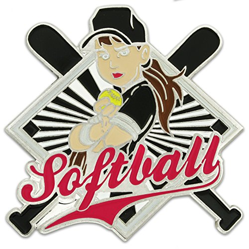 PinMart Girls Softball Player Trading Pin Sports Lapel Pin