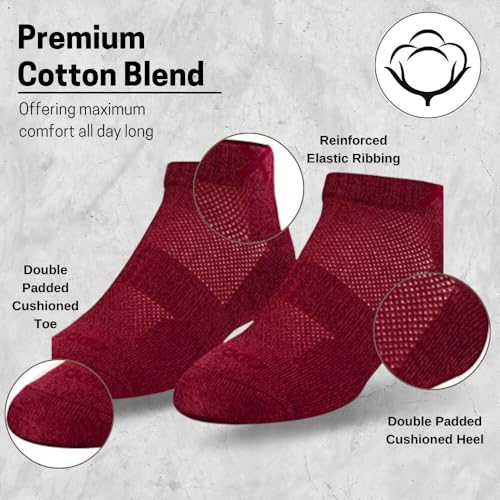 Image of Odd Sox - Basix Heather Athletic Ankle Socks - Performance Comfort Cotton Cushioned Breathable Arch Support - Unisex Sizing