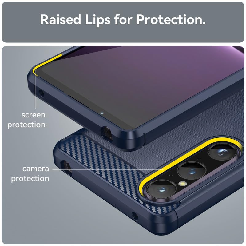 Image of Basic Case for Sony Xperia 1 V (Carbon Fibre Blue)