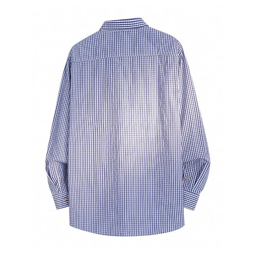 Men's Plaid Button Down Work Shirt Cotton Long Sleeve Dress Shirts Wrinkle Free Collared Casual Business Shirt3