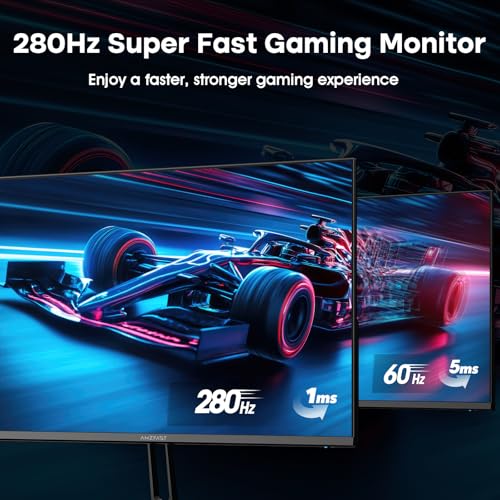 Image of Amzfast 24.5 Inch 280Hz /240Hz Gaming Monitor, 1ms Adaptive Sync, FHD 1080p Computer Monitor, 3000:1, HDR 10 Bit, 126% sRGB, 93% DCI-P3, TUV Rheinland Eye Care, HDMI 2.0 x 2 & DP 1.4 x 2, AMZG25X1 Pro