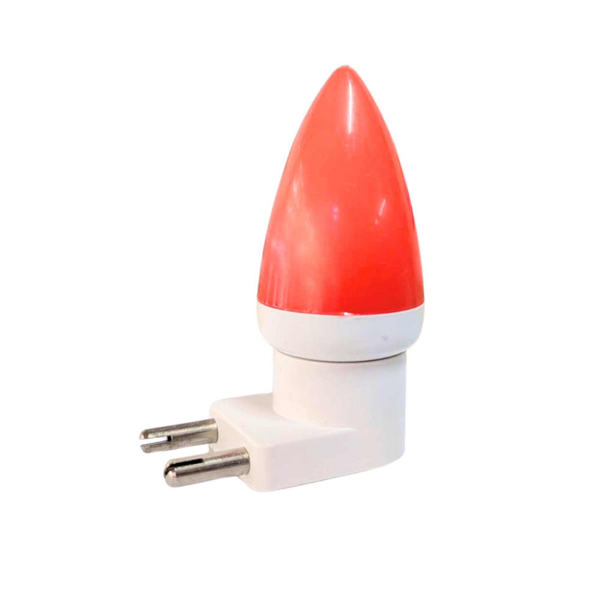 KAMAY Candle Lite LED Night Lamp | Decorative Candle Shape Plug-in Night Light for Bedroom, Mandir, Pooja Room, Hallway & Kids Room | Soft Ambient Glow | Energy Efficient 0.5W | Pack of 1 (Red)-image-40