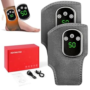 Vicloon 2 Stück Fußmassagegerät, Neamova 3-In-1-FußMassager, Kabellose Fußmassagegerät 3 Modi 5 Wärmestufen, Portable Cordless Ankle Massagers, USB Aufladbare Knöchelmassage für Frauen Männer (B)