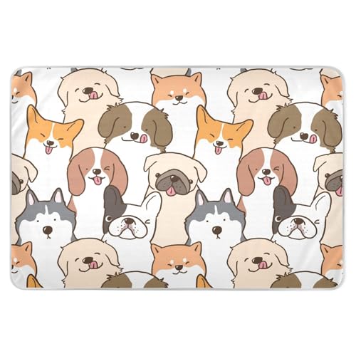 Cute Cartoon Dog Washable Bed Pads 34