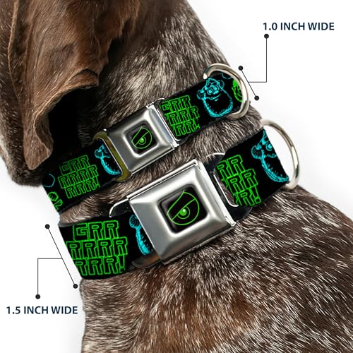 Collier de Chien Monsters Résistant Vert Fluo pour Chien Actif - 3