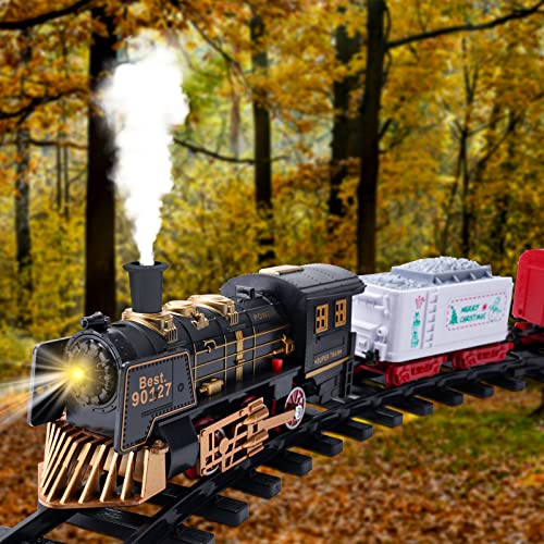 Onthego Christmas Train Set,Train Toy Set Track Suspend Under/Around Xmas Tree,Electric Train Toy With Lights Sound Locomotive Santa Claus Cargo Car, Christmas Train For 3 4 5 6 7 8 Year Old Kids #TOP2