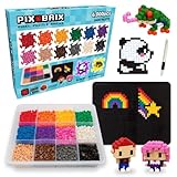 Pix Brix Pixel Art kit Puzzle Bricks – 6,000 Piece Pixel Art Container, 12 Color Dark Palette – Interlocking Building Bricks, Create 2D and 3D Builds Without Water or Glue – Stem Toys, Ages 6 Plus