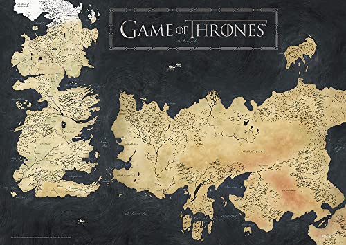 MIGHTYPRINT Game of Thrones – Westeros Map – Durable 24” x 17 Wall Art – NOT Made of Paper – Officially Licensed Collectible