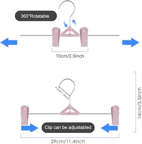 Miniatura 5 de NORTHERN BROTHERS Paquete de 50 perchas para pantalones, perchas apilables con clips para faldas y pantalones cortos, plástico que ahorra espacio,