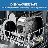 ECOWELL Air Fryer,Compact Large 6 Quart,Stainless Steel Air Fryer, 8 Food Presets,Touch Screen,BPA-Free, Up to 95% Less Oil*, Roast,Bake, Dry, Reheat,Broil, 120V,Dishwasher-Safe 1700W, Black, TXS5T2