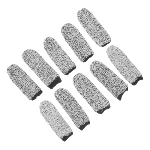 KALLORY 10Pcs Cut Finger Guard Gloves Breathable Protective Finger Sleeves for Gardening Harvesting and Heavy Duty Work Non Slip Cutting Shield for Safe Handling
