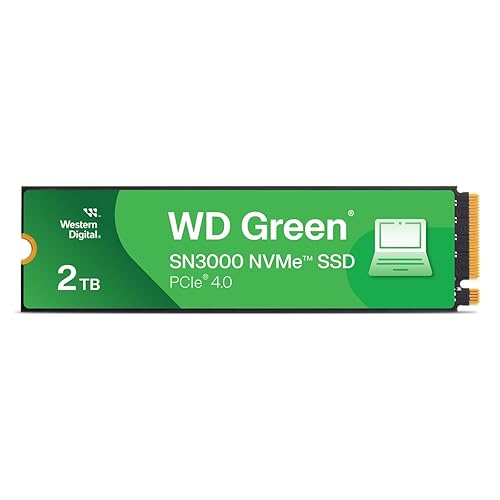 Western Digital 2TB WD Green SN3000 NVMe Internal SSD - Solid State Drive - Gen4 PCIe, M.2 2280, Up to 5,000 MB/s - WDS200T4G0E