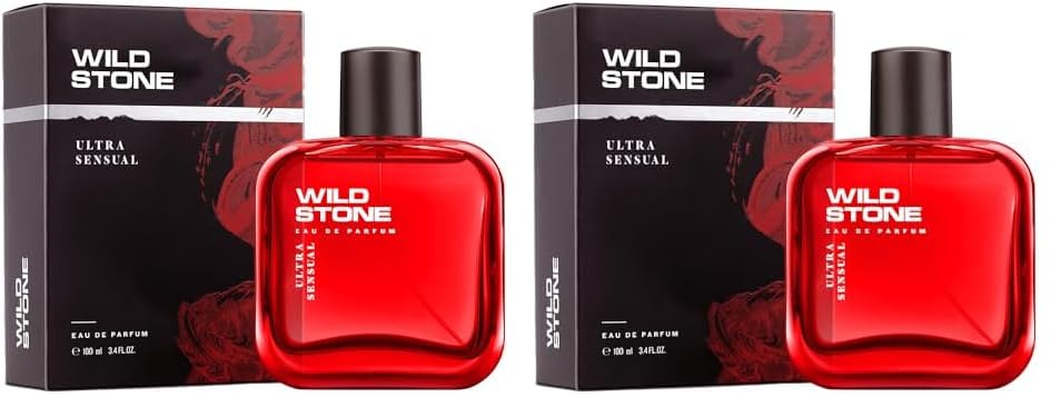 Wild Stone Ultra Sensual Long Lasting Perfume for Men, 100ml, A Sensory Treat for Casual Encounters, Aromatic Blend of Masculine Fragrances (Pack of 2)