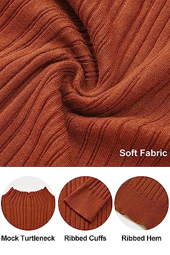Image of OUGES Womens 2024 Spring Summer Tops Basic Slim Fit Sweaters Turtleneck T Shirts Business Casual Outfits