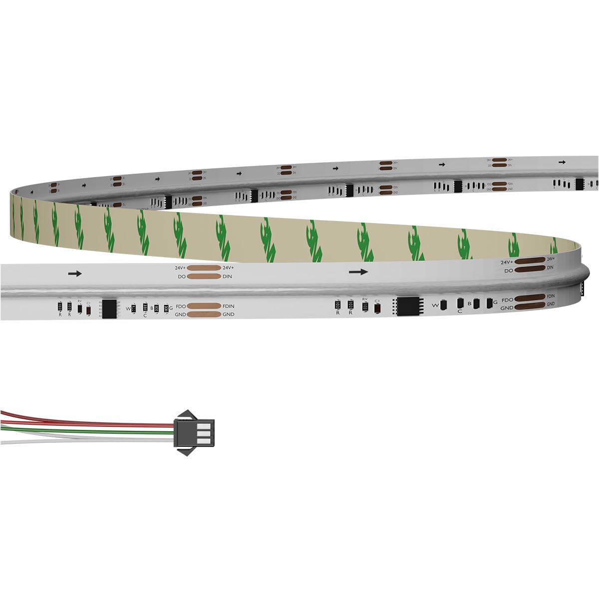 LED TRADING RGBCCT LED Streifen WS2805 SPI adressierbare IC 5m 24V Lauflicht (COB 840LED/m)