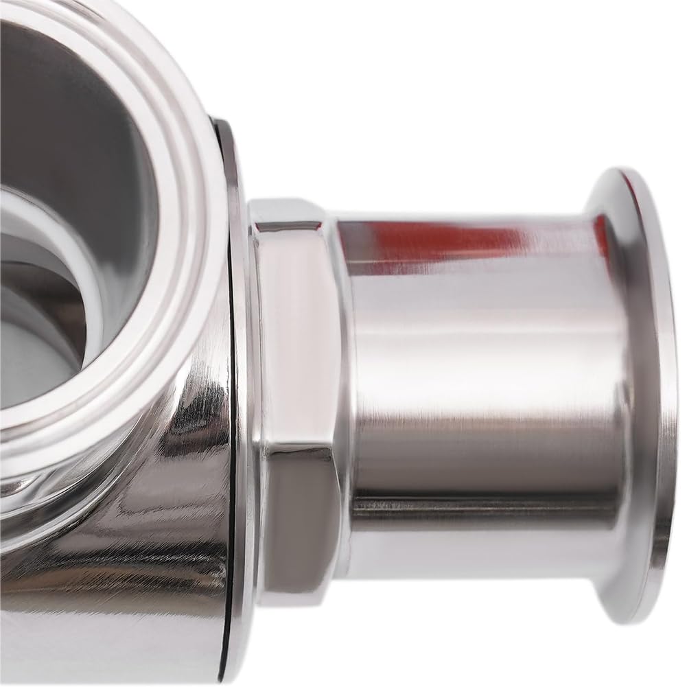 Válvula de bola neumática de 3 vías de 2 pulgadas, acero inoxidable, triple abrazadera accionada por aire para sistemas de tuberías, doble acción, diseño tipo T