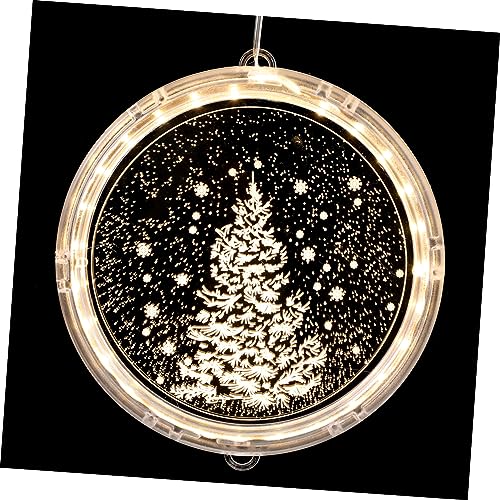 Unomor Christmas Acrylic Decorative Lights LED Suction Cup Light for Window Display Festive Holiday Decor for Bedroom Home School and Office Warm Non Battery