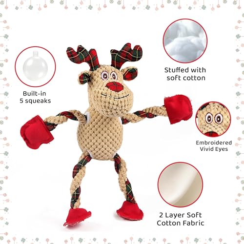 Juguete Navideño para Perros de Peluche, Sonoro y Masticable miniatura 3