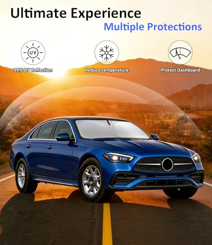 Image of Windshield Sun Shade Custom Fit for Mercedes-Benz C Class 2022-2025
