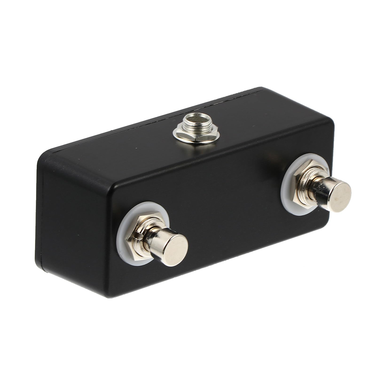 Footswitch per Effetto Chitarra Duale 2 Pezzi Jack 1/4 | Nero, Guscio Interamente Metallico e Leggero, Contatto Momentaneo Normalmente Aperto, Parti per Strumento Musicale