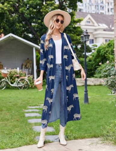 Image of Ekouaer Women Robes Long Knit Bathrobe Soft Kimono Loungewear with Pockets