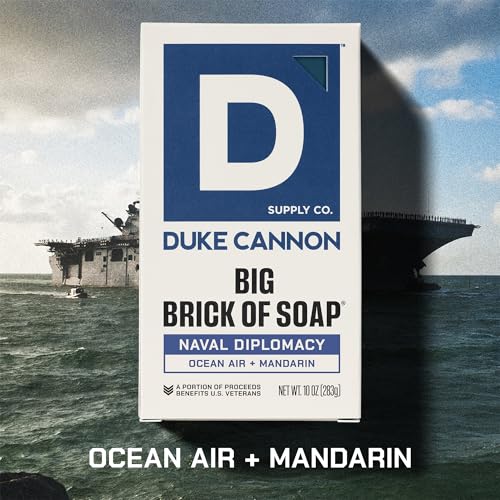 Image of Duke Cannon Big Brick of Soap 4-Pack for Men - 10 oz Each - Long-Lasting Triple-Milled Bar Soap - Midway, Midnight Swim, Naval Diplomacy, Superior - Gift Set for Men