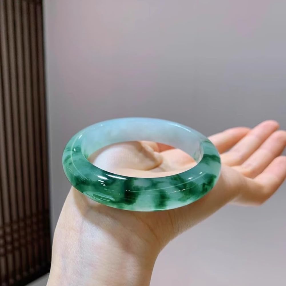 Bracciale rigido in vera giadeite verde per donna, braccialetti con pietre preziose naturali per ragazze, con confezione regalo di gioielli certificato