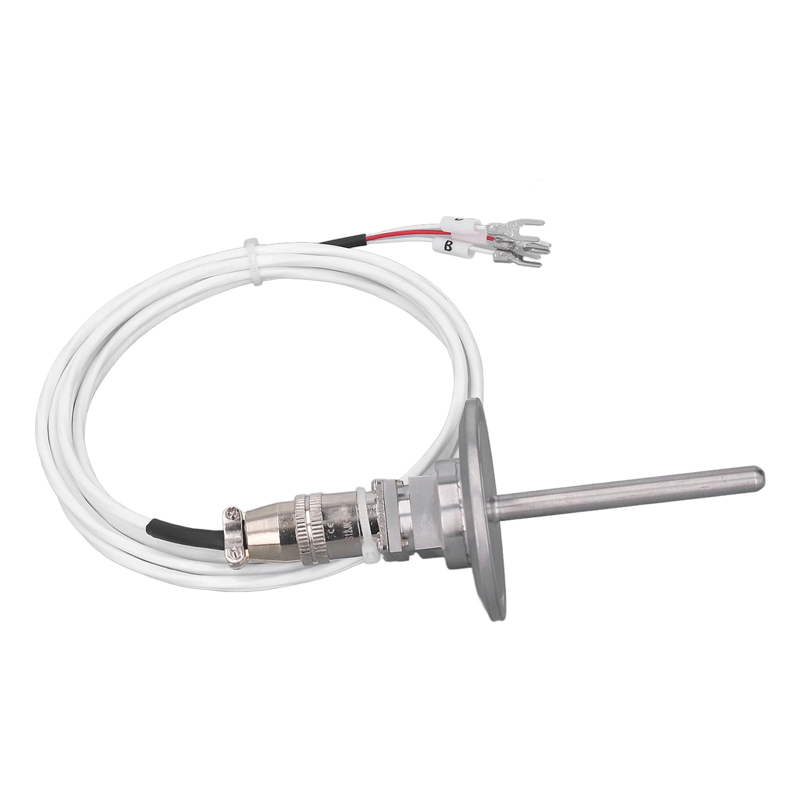 PT100-Temperatursensor mit abnehmbarem 3-poligem Luftfahrtstecker, Temperaturfühler-Messleitung, 2 Meter schneller Reaktionswiderstand, Edelstahlsonde, PTFE-Kabel für Indus