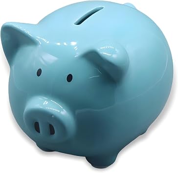 Ceramic Pig Piggy Bank Cute Coin Piggy Bank Home Furnishings Lucky Pig Decoration Mint Blue