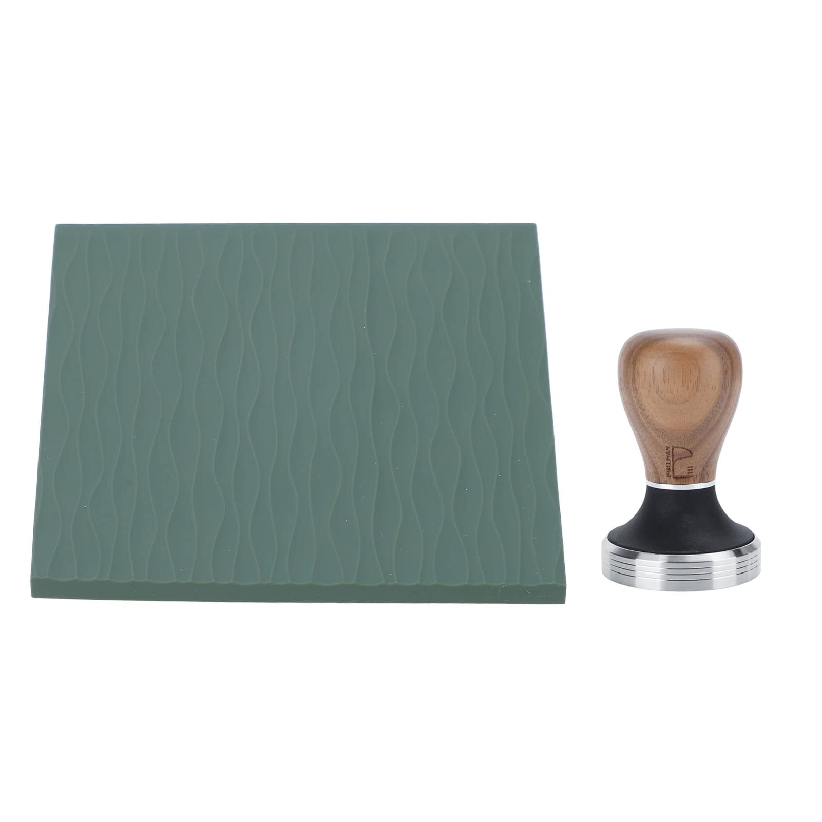 Tapete de silicona para café, compactador de café de acero inoxidable con compactador de de 58 mm, protección perfecta para el hogar, cocina, accesorios para hacer café (Verde)