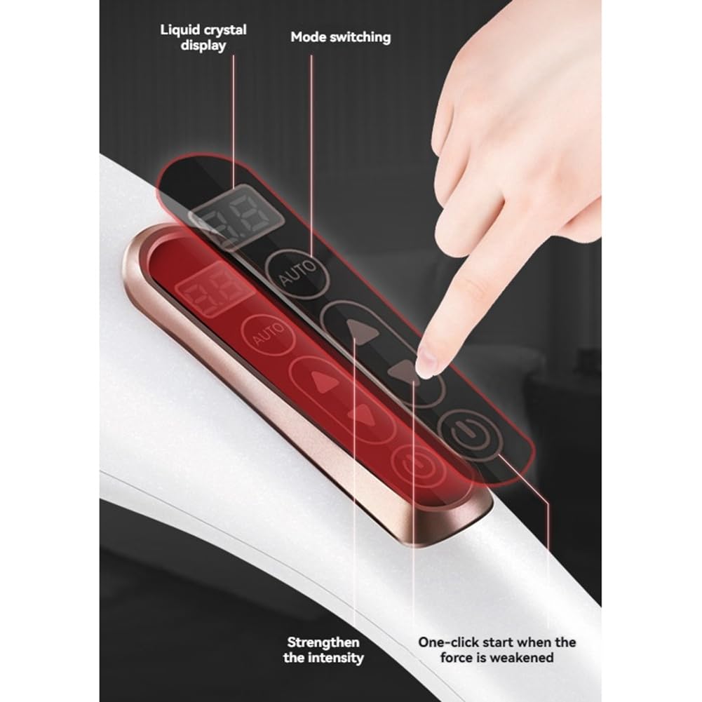 Kabellose Handmassagegerät mit LCD-Display, 12, 10 Geschwindigkeiten, Kabelloser Massager, Wiederaufladbar, für die Vollständige Muskelentspannung.
