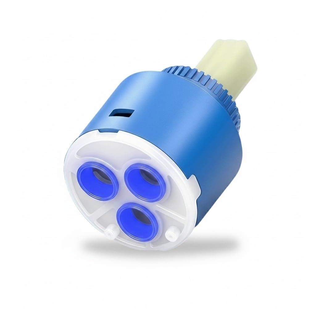 35 mm Tap Cartridge, Mixer Tap Cartridge Replacement Ceramic Disc Cartridg Valve Mix Tap Inner Cartridge Replacement for Kitchen Faucet with Cartridge Base