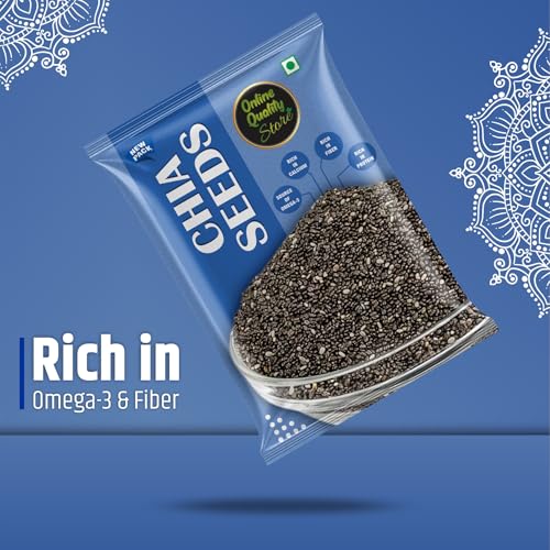 Image of Online Quality Store Raw Combo of Chia, Watermelon, Pumpkin, Sunflower, Flax Seeds - 500gm (100gm x 5 Pack) | Unroasted Mix Seeds for Eating with Omega 3 and Rich in Fiber, Protein for Weight Loss