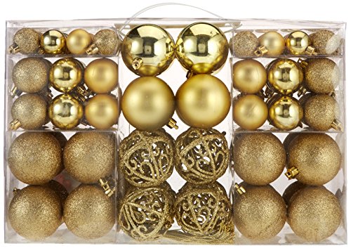 100 palle di Natale Oro Lucido scintillante Matt