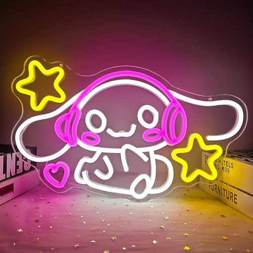 Anime Neon Sign Anime Neon Light Up Signs for Wall Decor Cartoon LED Signs for Bedroom Girls Room Home Cute Neon Wall Signs Decoration Gifts for Kids Children