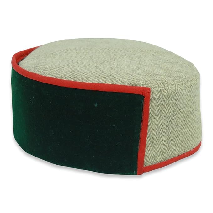 Image of Vastraa Fusion Himachali Topi for Men | Nepali Headwear | Traditional Kullu Cap | Pahadi Topi | Kashmiri Hat | Wool Handcrafted Ethnic Wear