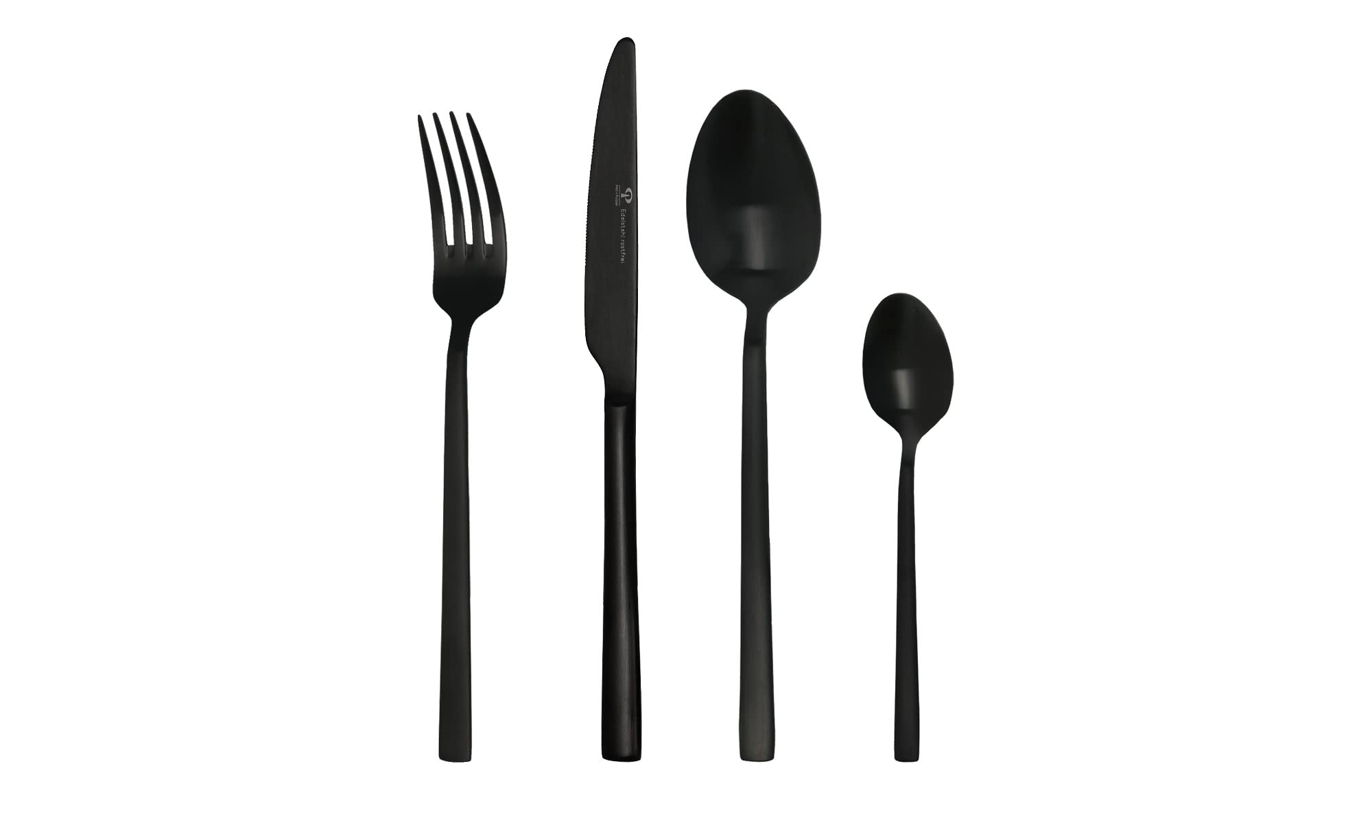 Peill+Putzler Germany Besteck-Set 16-teilig Edelstahl schwarz spülmaschinengeeignet rostfrei für 4 Personen