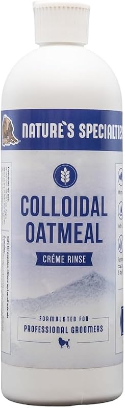 Nature's Specialties Colloidal Oatmeal Creme Rinse Ultra Concentrated Conditioner for Pets, Makes up to 3 Gallons, Relief for Dry Flaky Skin, Made in USA, 16 oz