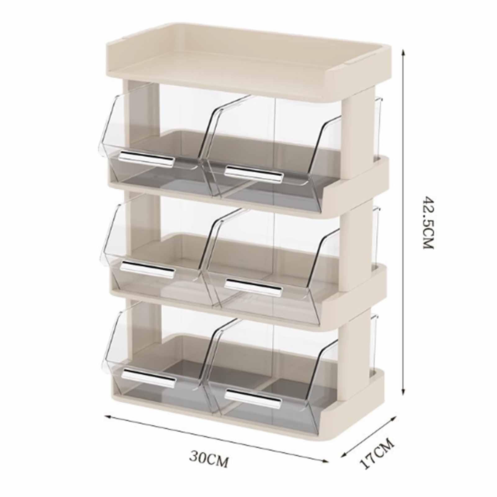 Teebeutel-Organizer, Desktop-Aufbewahrungsregal für Kaffeekapseln, mehrschichtiges Display, große Kapazität, durchsichtiges Paket, stapelbarer Trennständer für Büro, Café, Bar (4 Layer 30x17x42.5cm)