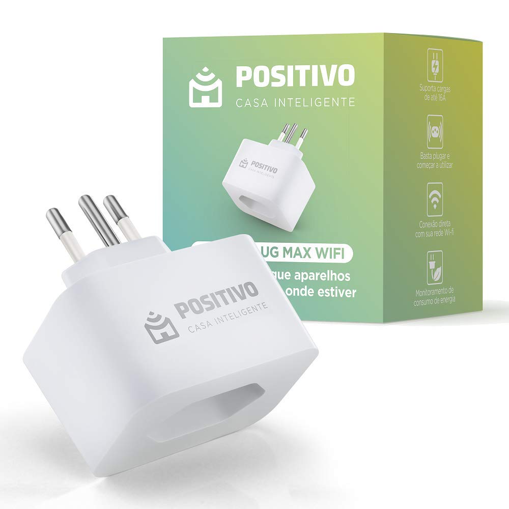 Smart Plug Max Wi-Fi Positivo Casa Inteligente, 16A, NBR 14136, Configuração Rápida,